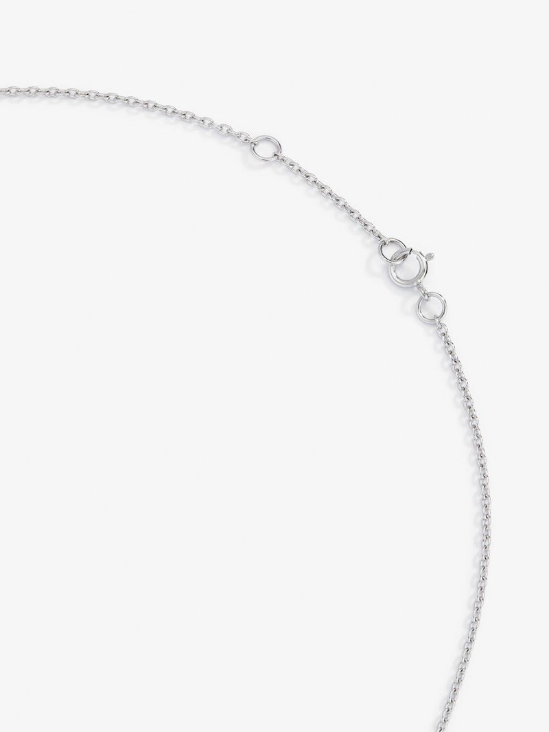 18K white gold chain pendant with aquamarine and diamond image number 4