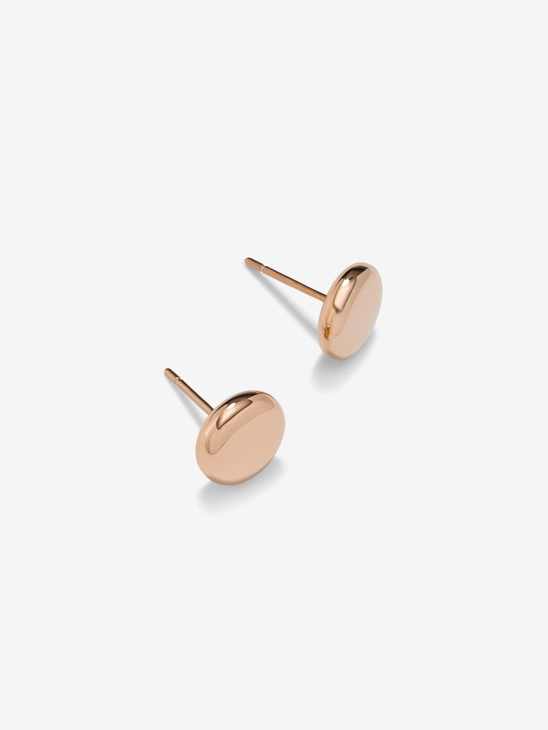 Large 18K Rose Gold Button Earrings image number 2
