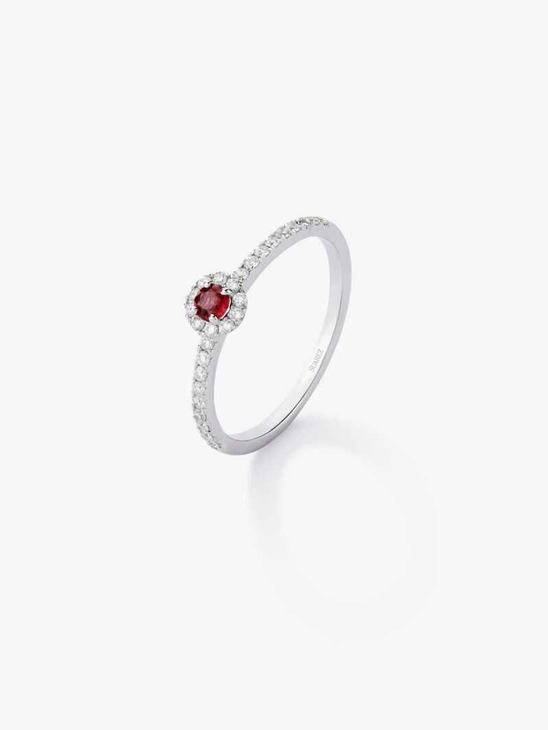 18K White Gold Orla Ring with Rubi and Diamond image number 0