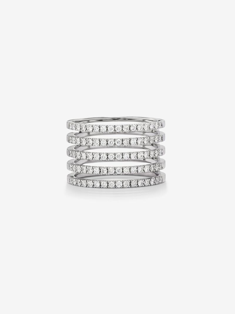 18kt White Gold Multiar Ring with Diamonds image number 2