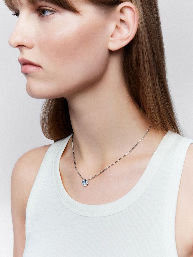 Cooling 925 silver chain with topaz. image number 3