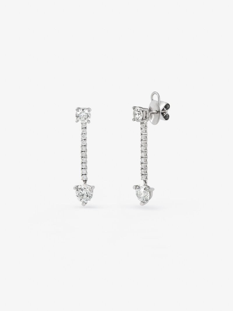 Detachable 18K white slopes with white diamonds in 3.42 cts bright size image number 0