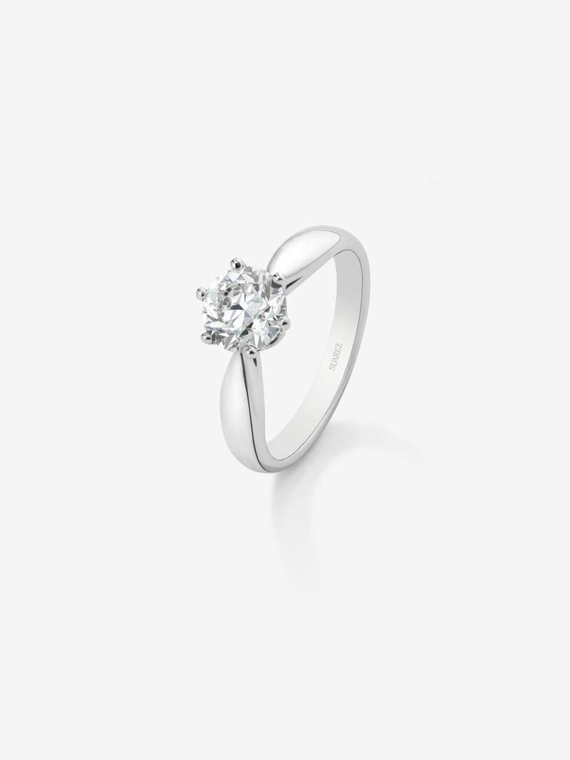 White gold engagement ring with diamond image number 1