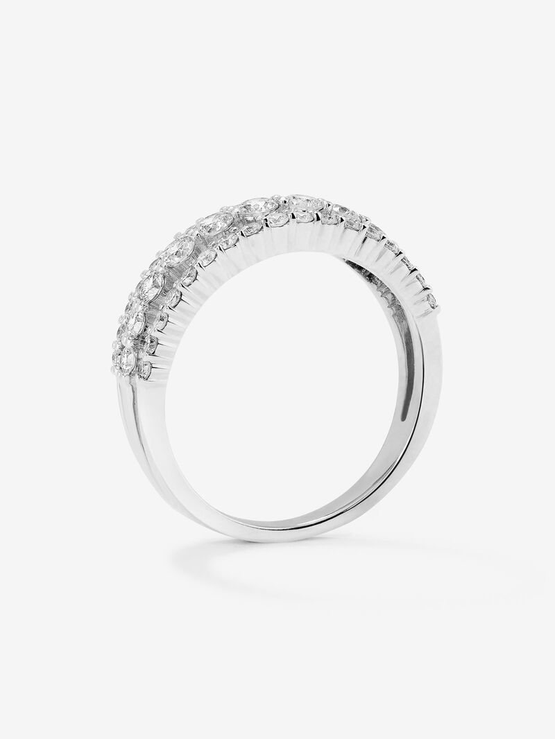 18K white gold triple ring with 45 brilliant-cut diamonds with a total of 0.93 cts image number 3