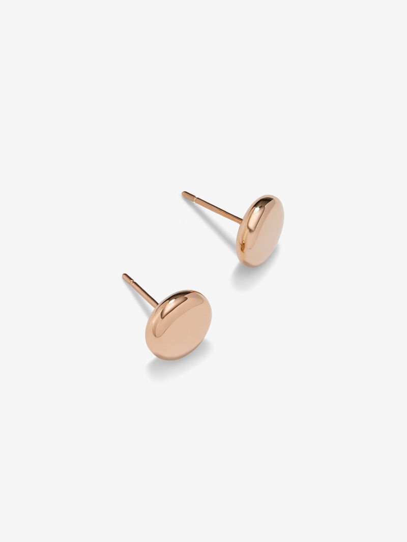 18K rose gold earrings with circular shape image number 2