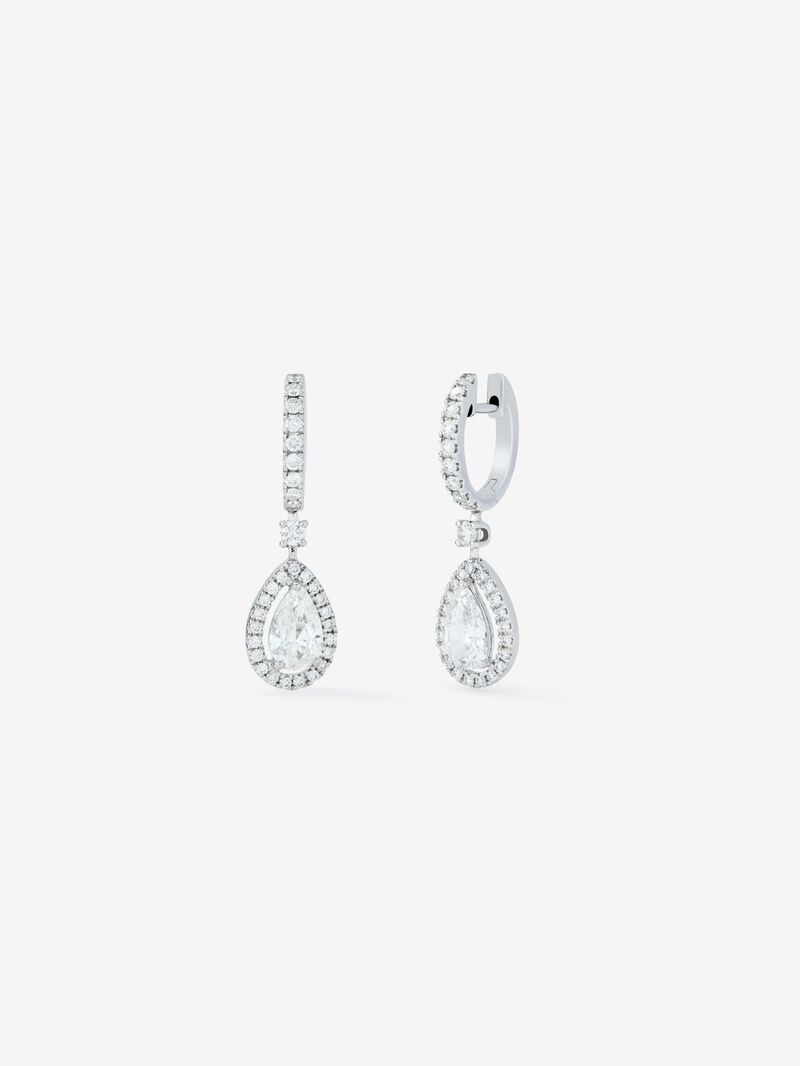 Solitary pendant pendant earrings with 18K White Gold Orla with diamonds image number 0