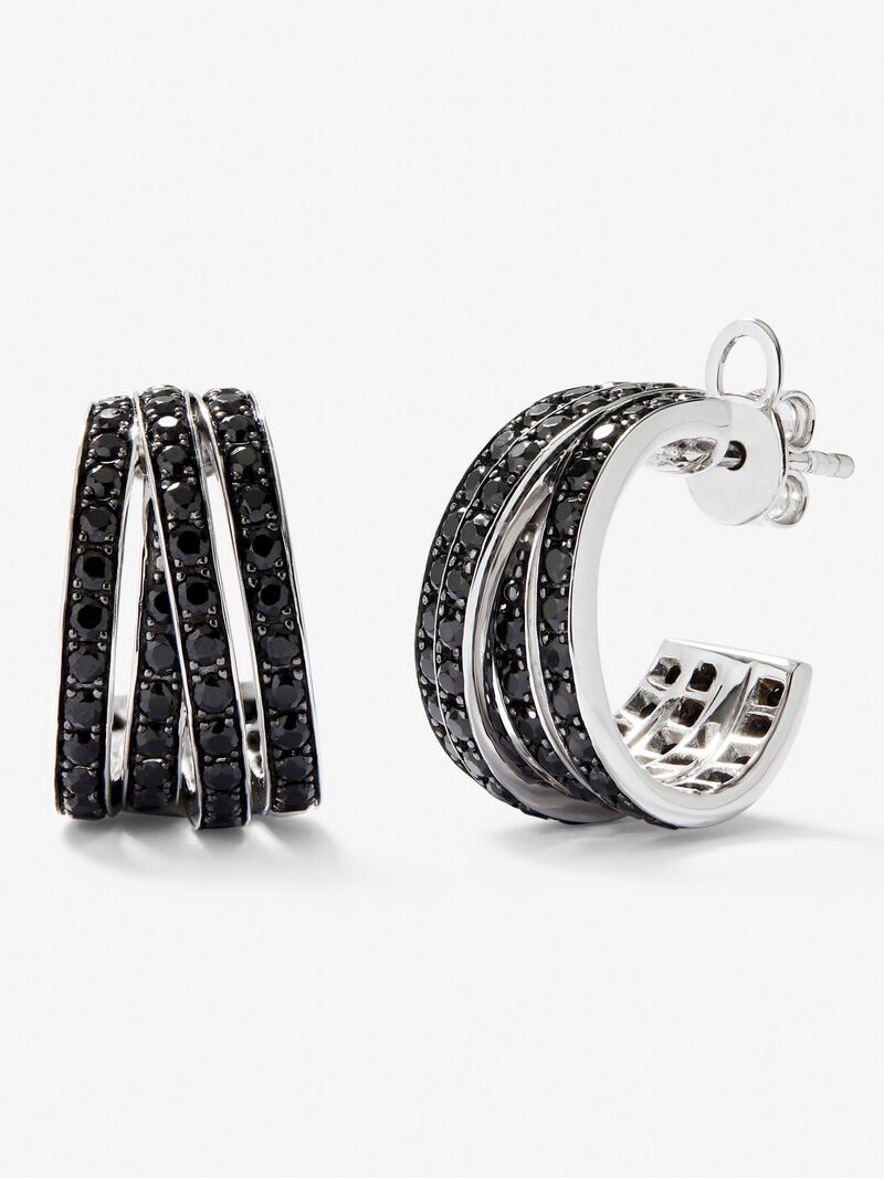 925 silver earrings with black spinels image number 0