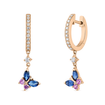 Frida earrings 0,58 carats multicolor sapphires and 0,15 carats diamonds, PE21078-ORDZRZ_V