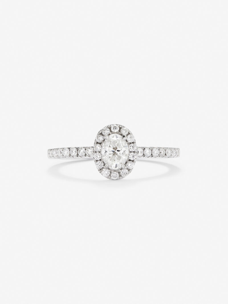 18K white gold ring with white diamonds in 0.68 cts image number 2