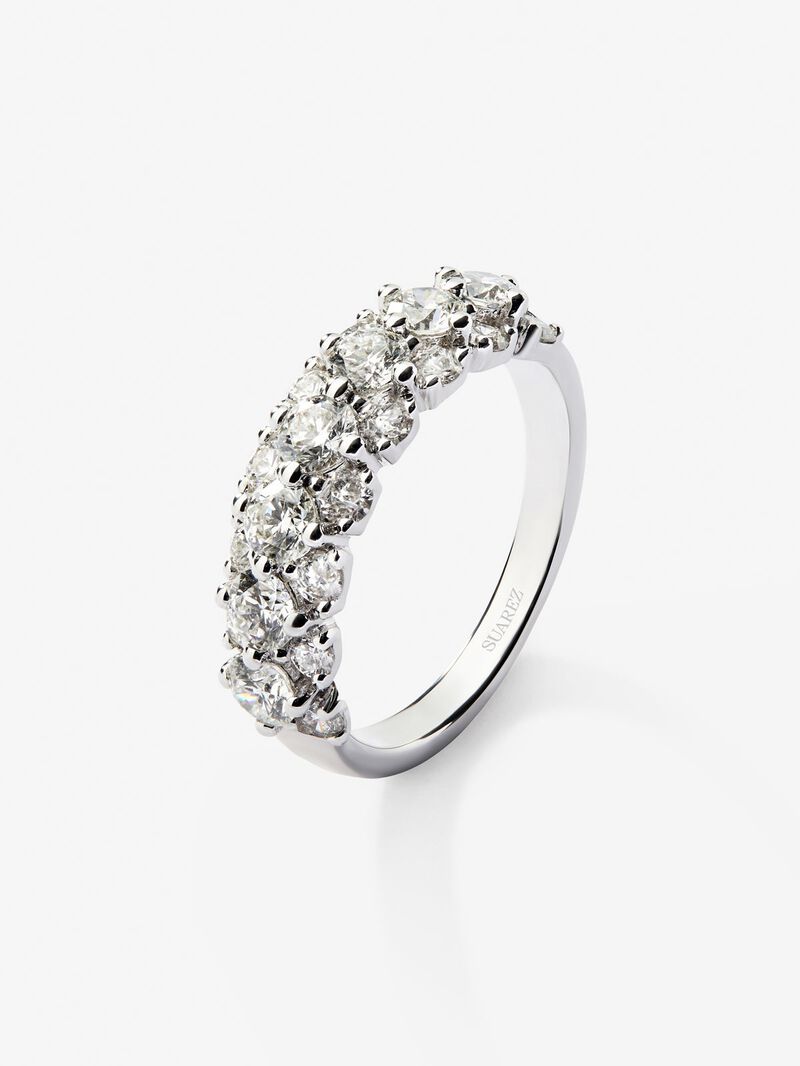 18K white gold ring with 23 brilliant-cut diamonds with a total of 1.64 cts image number 0