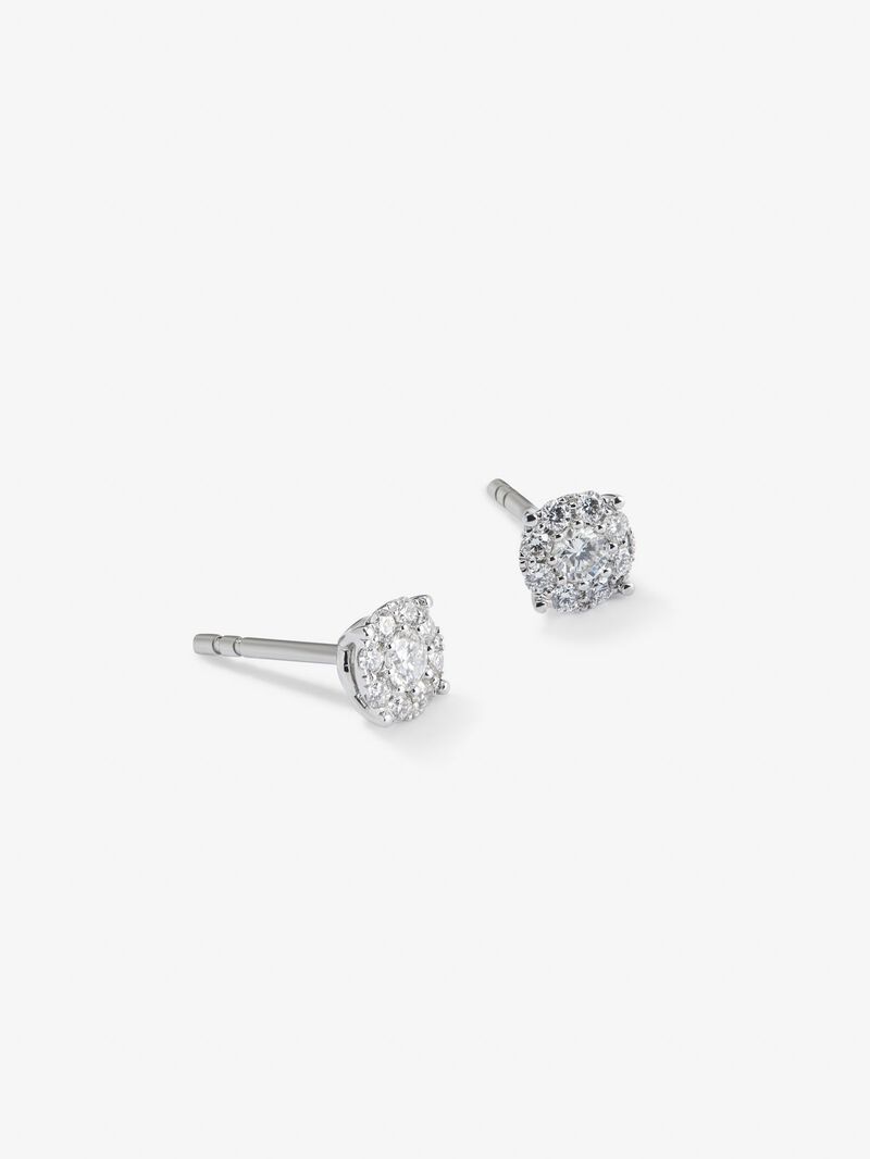 18kt white gold earrings with diamonds image number 2