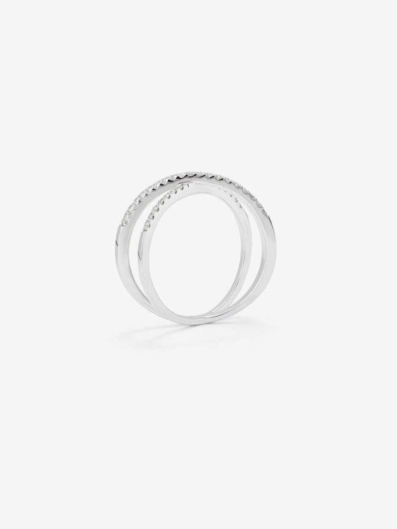 18K White Gold Double Diamond Ring image number 4