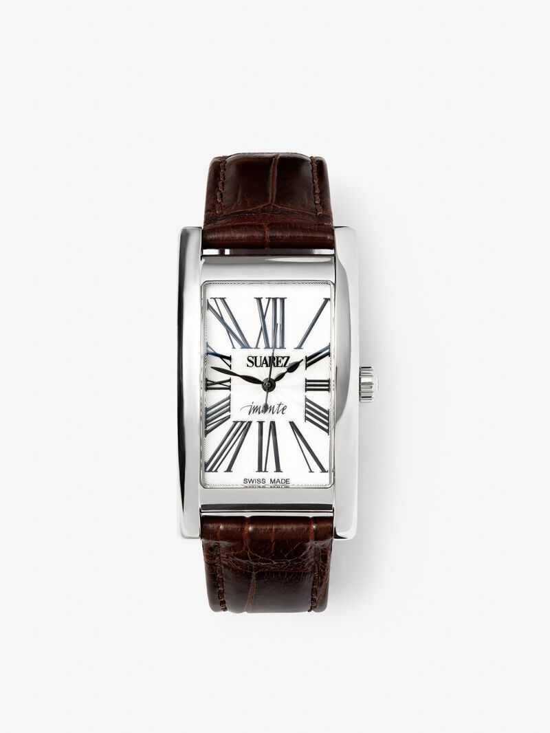 Stainless steel watch and leather bracelet, with sapphire glass and quartz movement image number 0