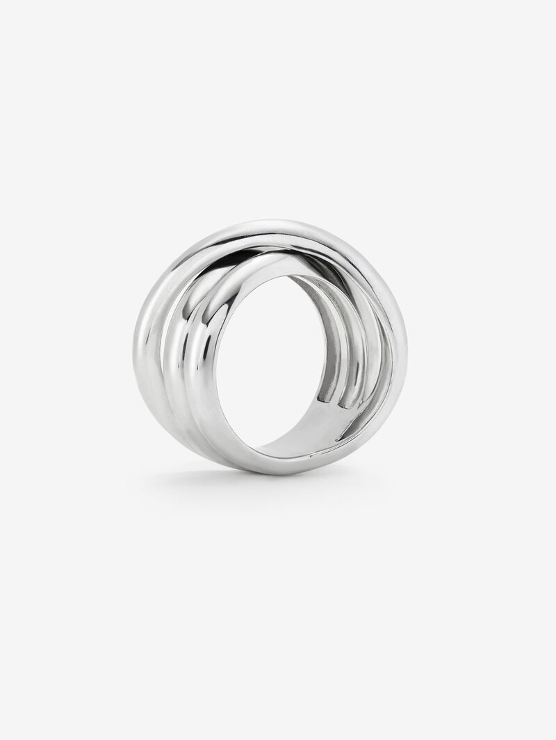 Triple-arm wide plain ring made from 925 silver image number 4