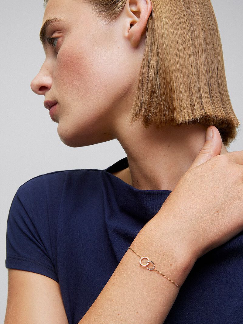 18K Rose Gold Infinity Chain Bracelet with Diamonds image number 3