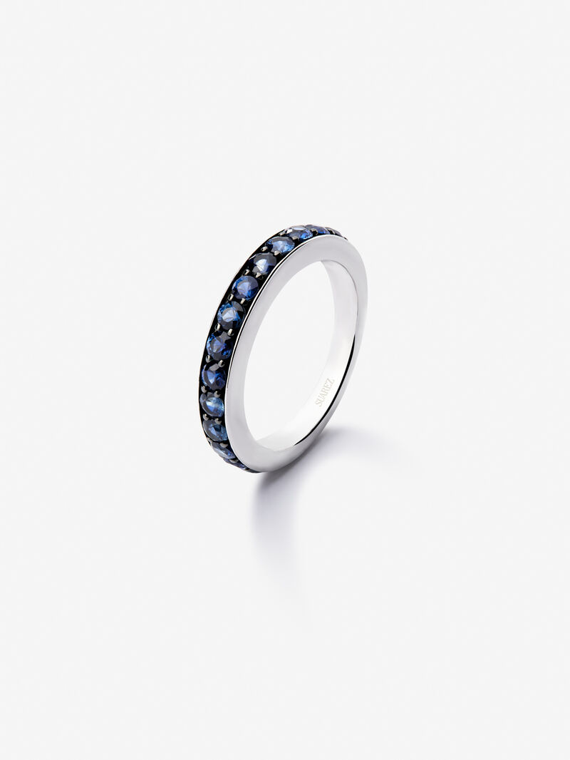 925 Silver Ring Alliance with Sapphires image number 0