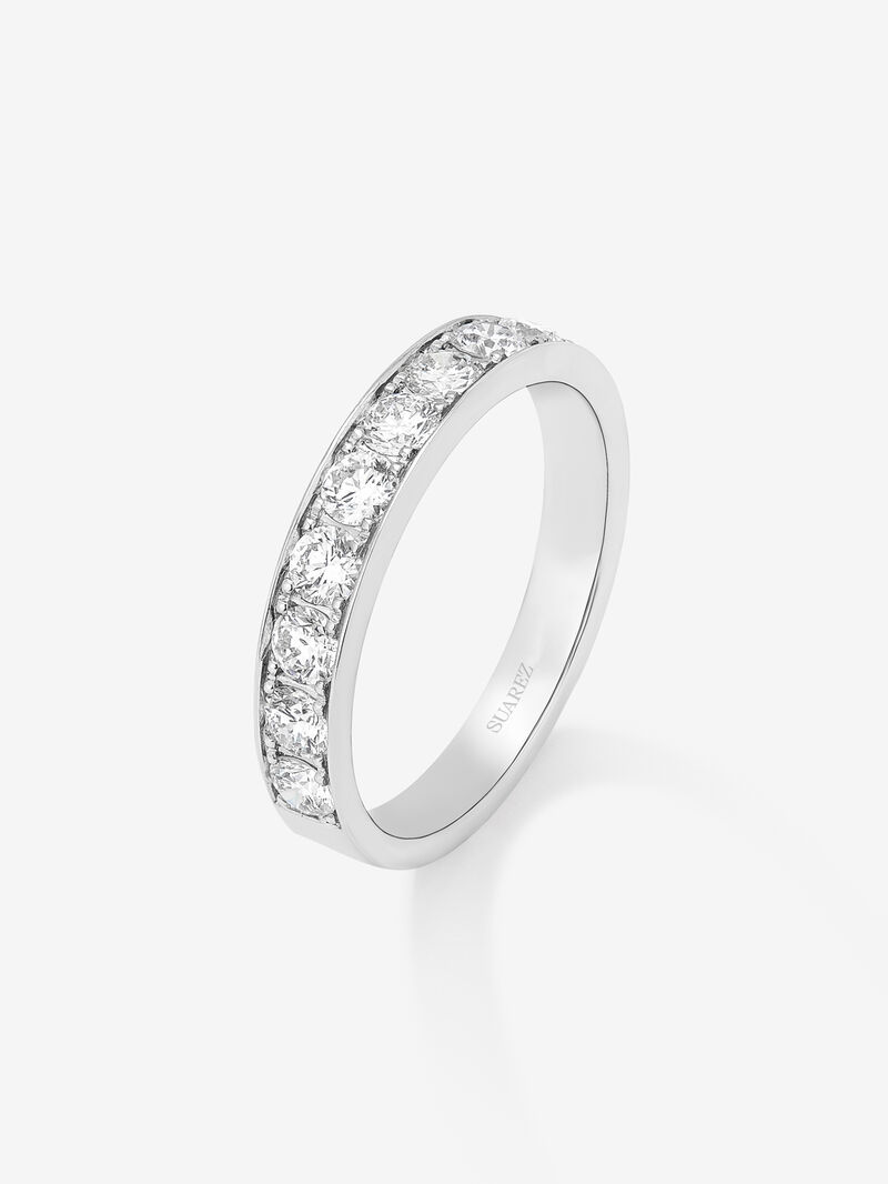 Anillo de compromiso de oro blanco de 18K con diamantes blancos en talla brillante de 0,83 cts image number 0