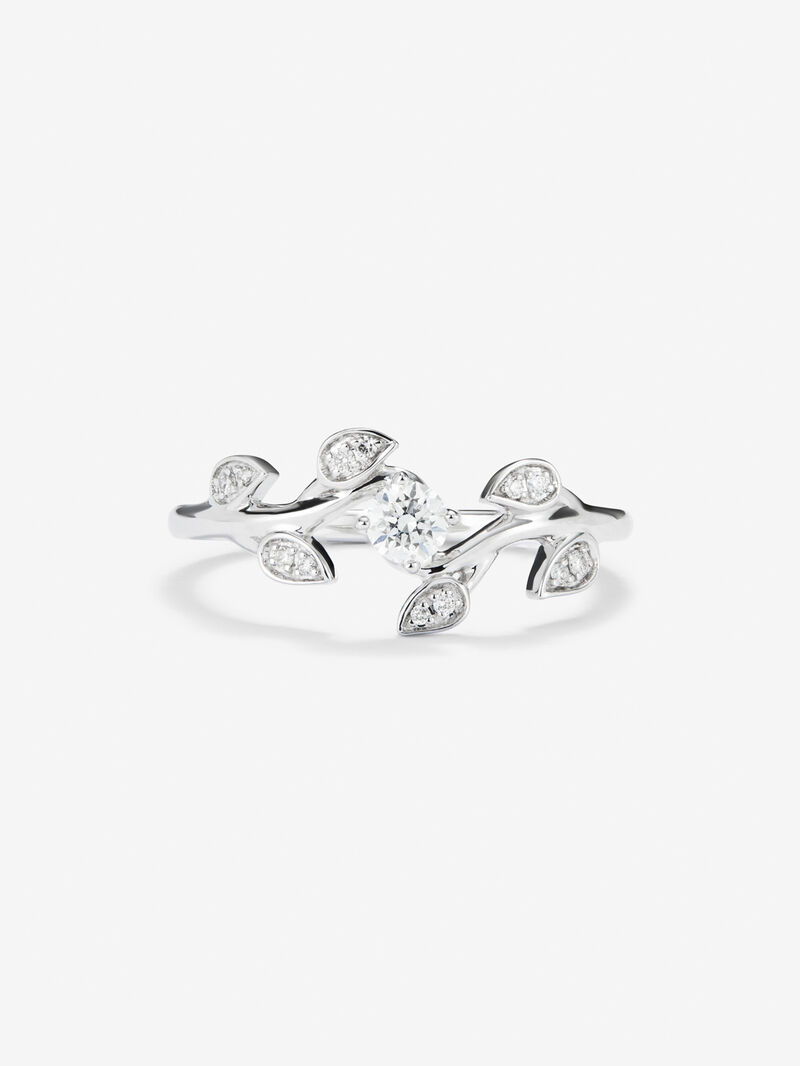 18K white gold ring with 13 brilliant-cut diamonds with a total of 0.19 cts image number 2