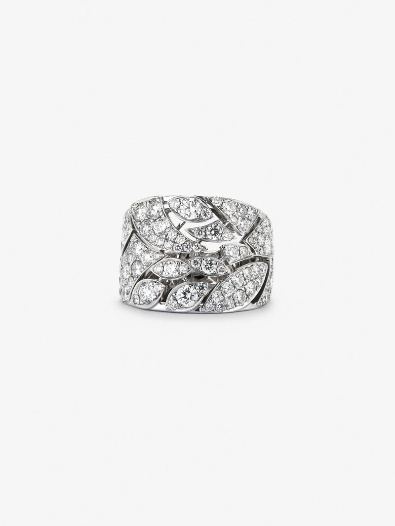 18K white gold ring with 92 brilliant-cut diamonds with a total of 3.1 cts image number 2