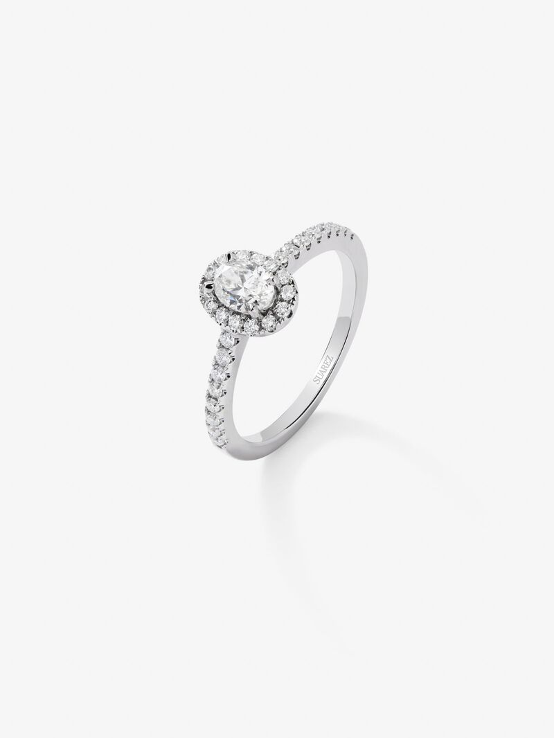 18K white gold ring with white diamonds in 0.68 cts image number 0