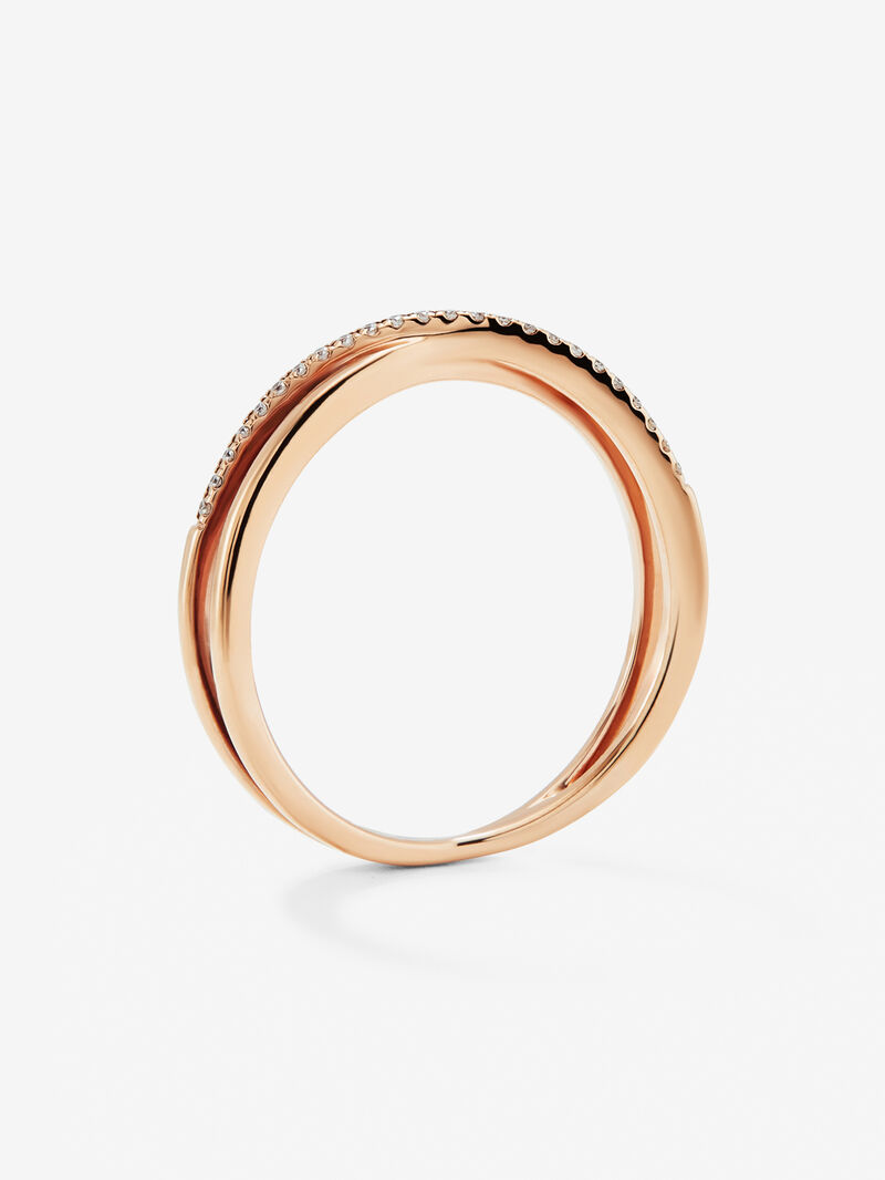 18K rose gold cross ring with 24 brilliant-cut white diamonds with a total of 0.07 cts image number 4
