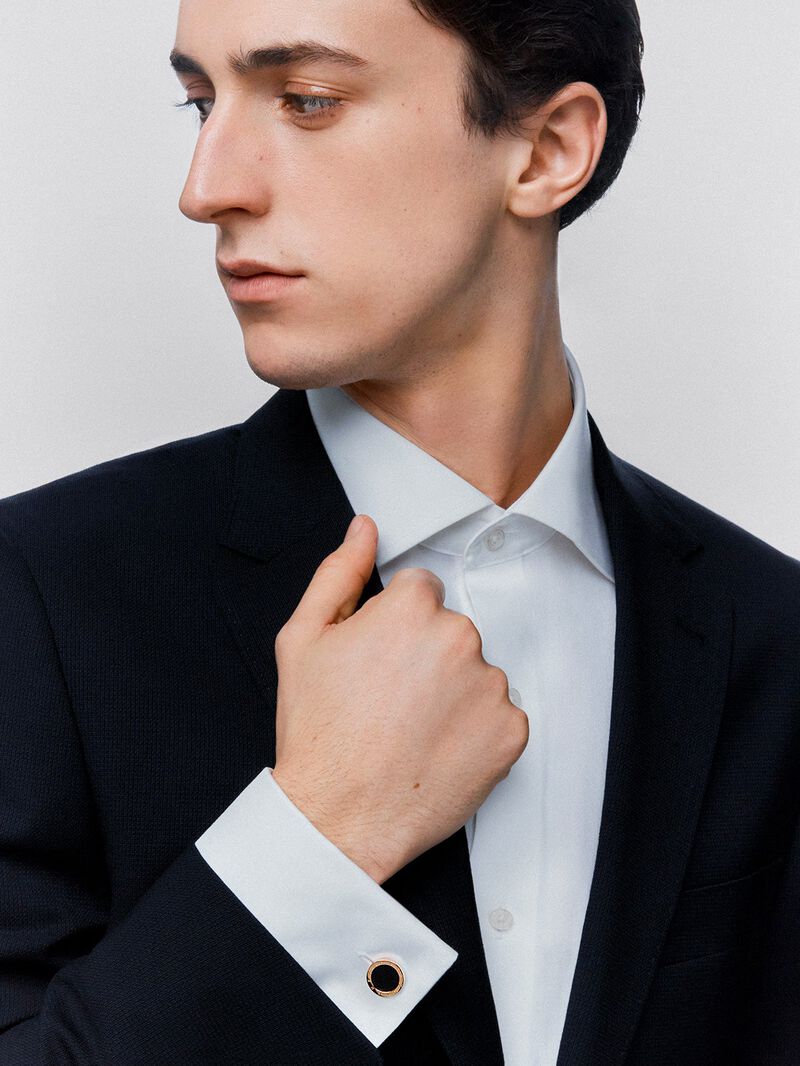 Rose Gold and Onyx Cufflinks image number 2