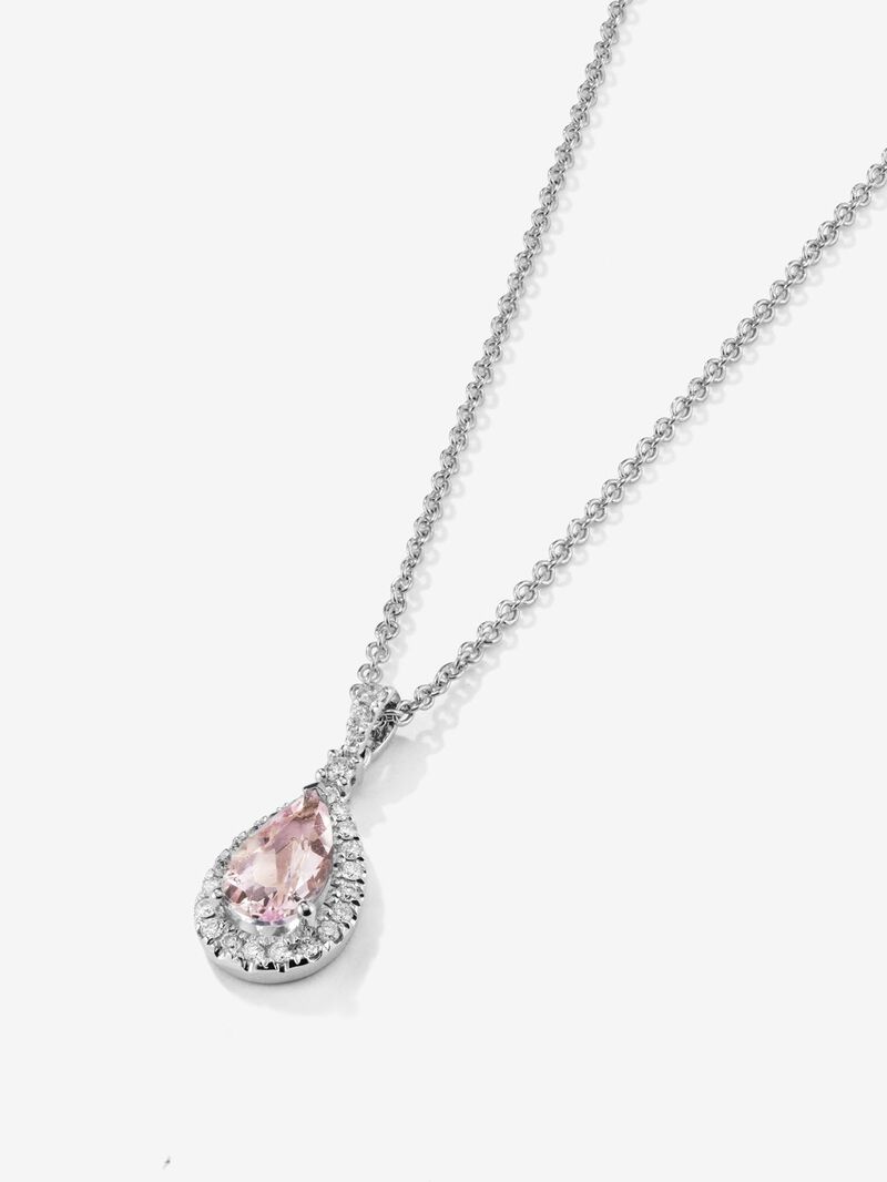 White gold pendant with morganite image number 2