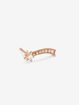 Single Orion star earring in 18kt rose gold with 0.05ct diamonds, PE21045-ORD_V