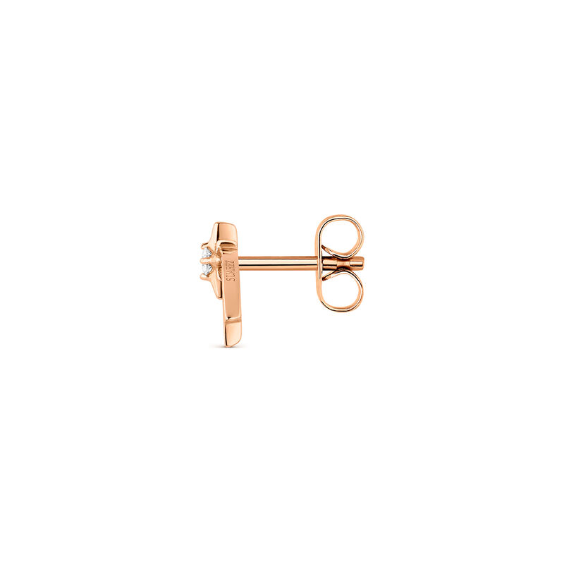 Single Orion star earring in 18kt rose gold with 0.05ct diamonds, PE21045-ORD_V