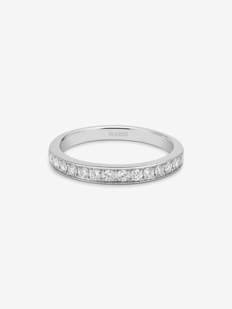 18k white gold wedding ring with brilliant-cut pavé diamonds with a total of 0.28 cts image number 2