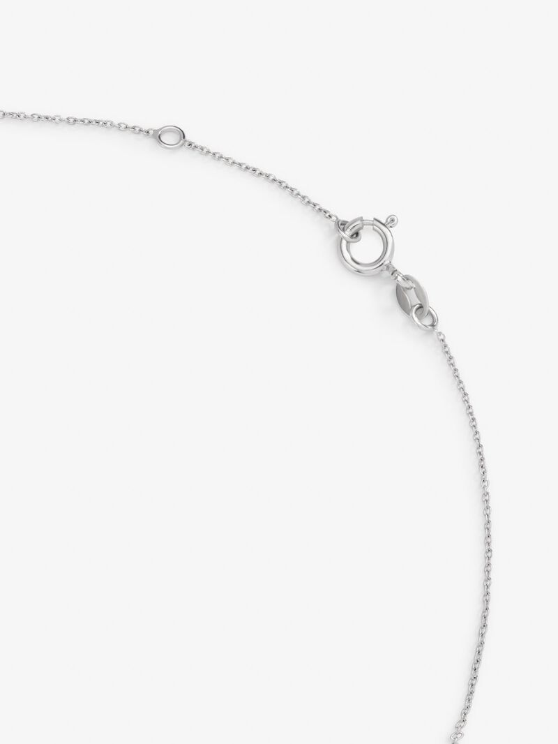 Pendant necklace with small initial in 18K white gold and diamonds image number 4