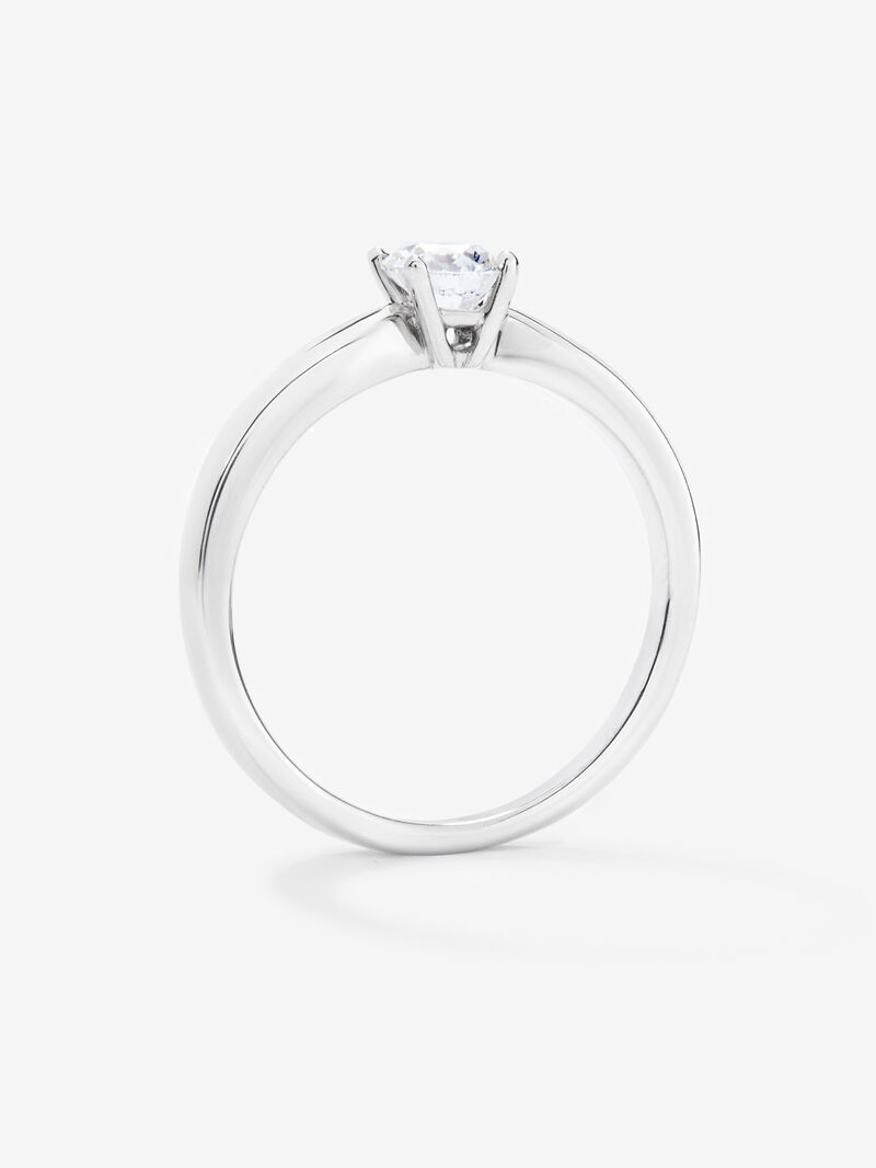 18K White Gold Solitaire Engagement Ring with Diamond image number 2