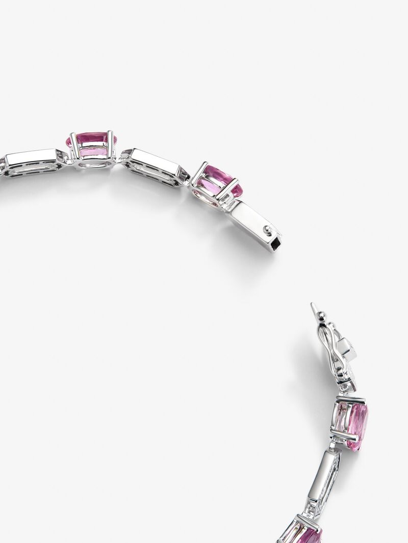 18K white gold bracelet with 10 oval-cut pink sapphires with a total of 11.22 cts and 190 brilliant-cut diamonds with a total of 0.66 cts image number 4