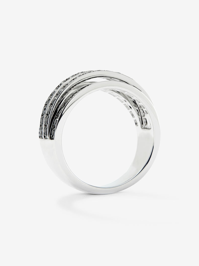 925 silver multi-arm ring with brilliant-cut black spinel pave image number 4