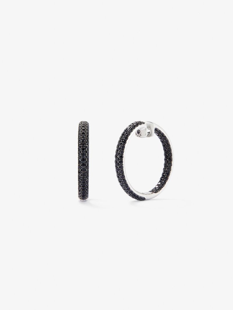 Large hoop earrings 925 silver with spinels image number 0