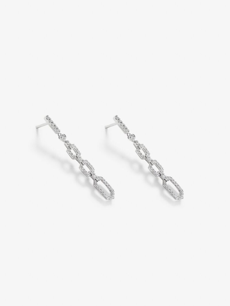 18K white gold earrings with 96 brilliant-cut diamonds with a total of 0.58 cts image number 2