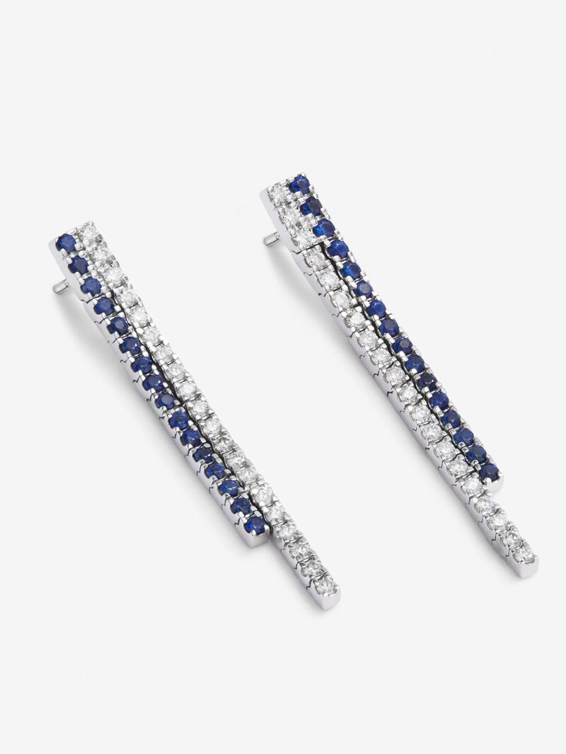 18K White Gold Pendant with Diamond and Sapphire image number 2