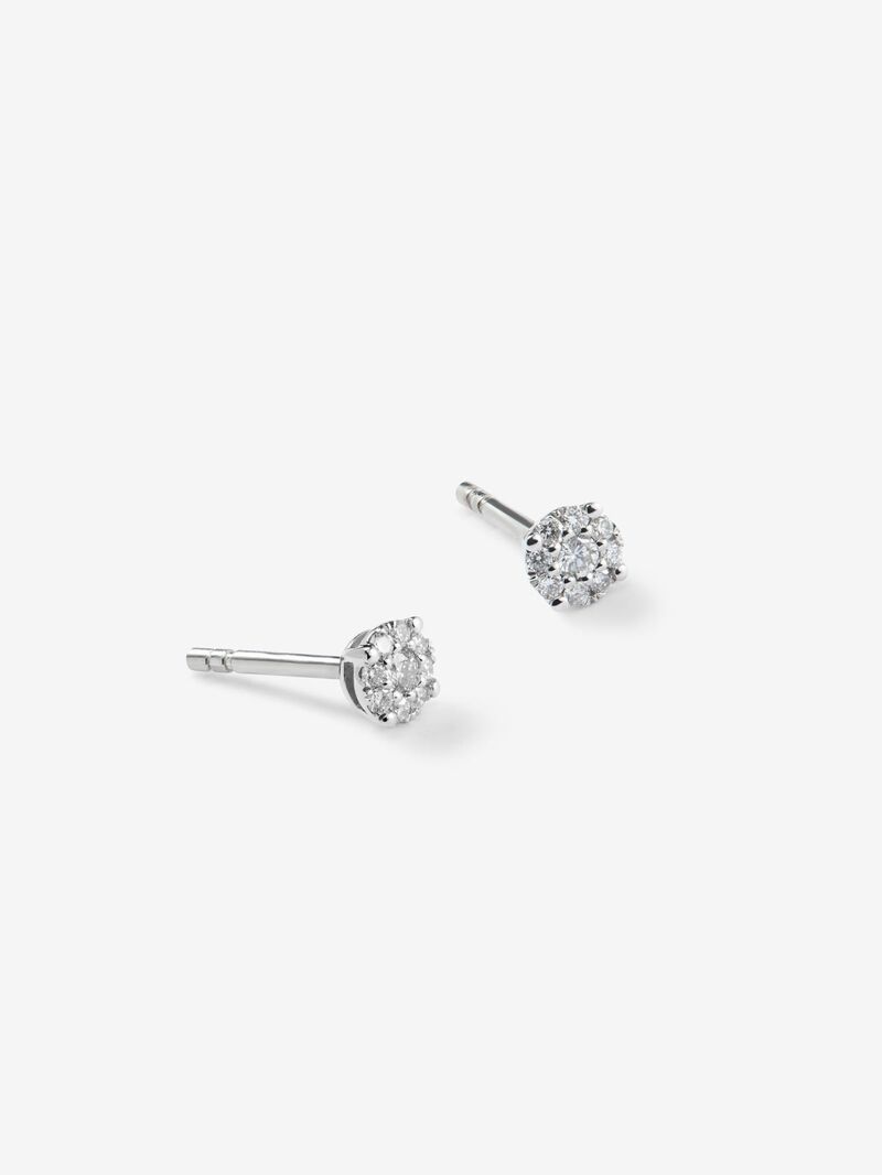 18K white gold earrings with 2 brilliant-cut diamonds with a total of 0.15 cts image number 2