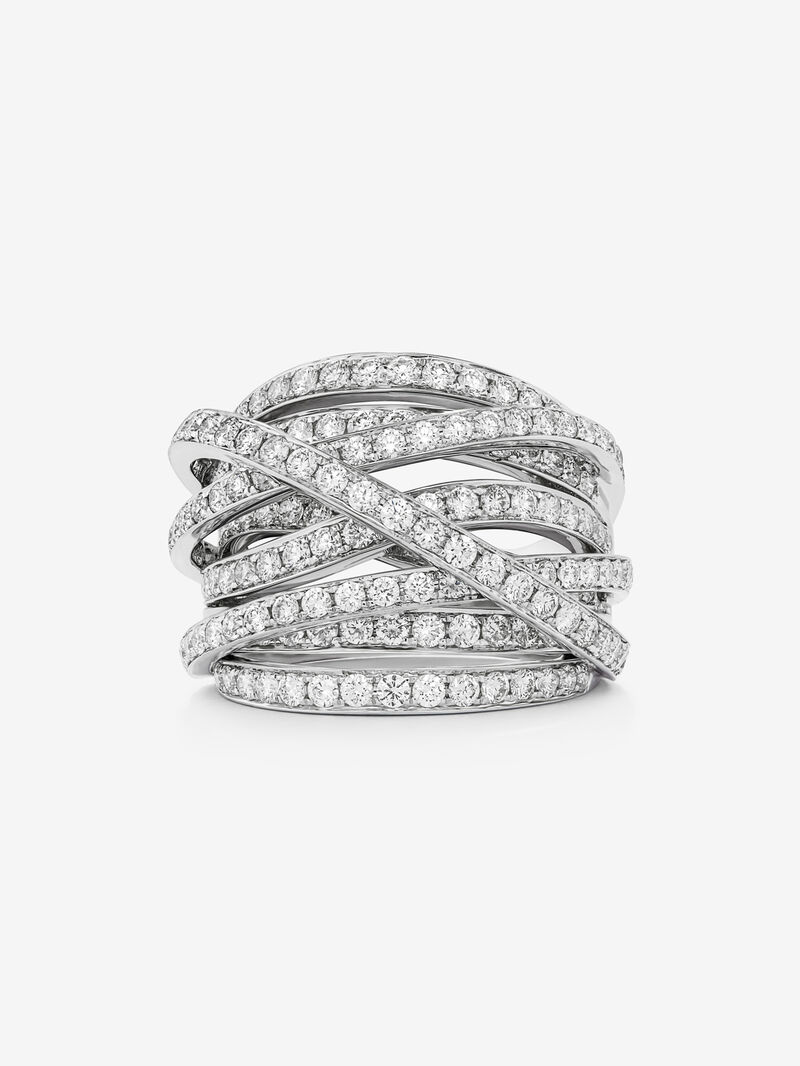 18K white gold multi-arm ring with 185 brilliant-cut diamonds with a total of 2.67 cts image number 2