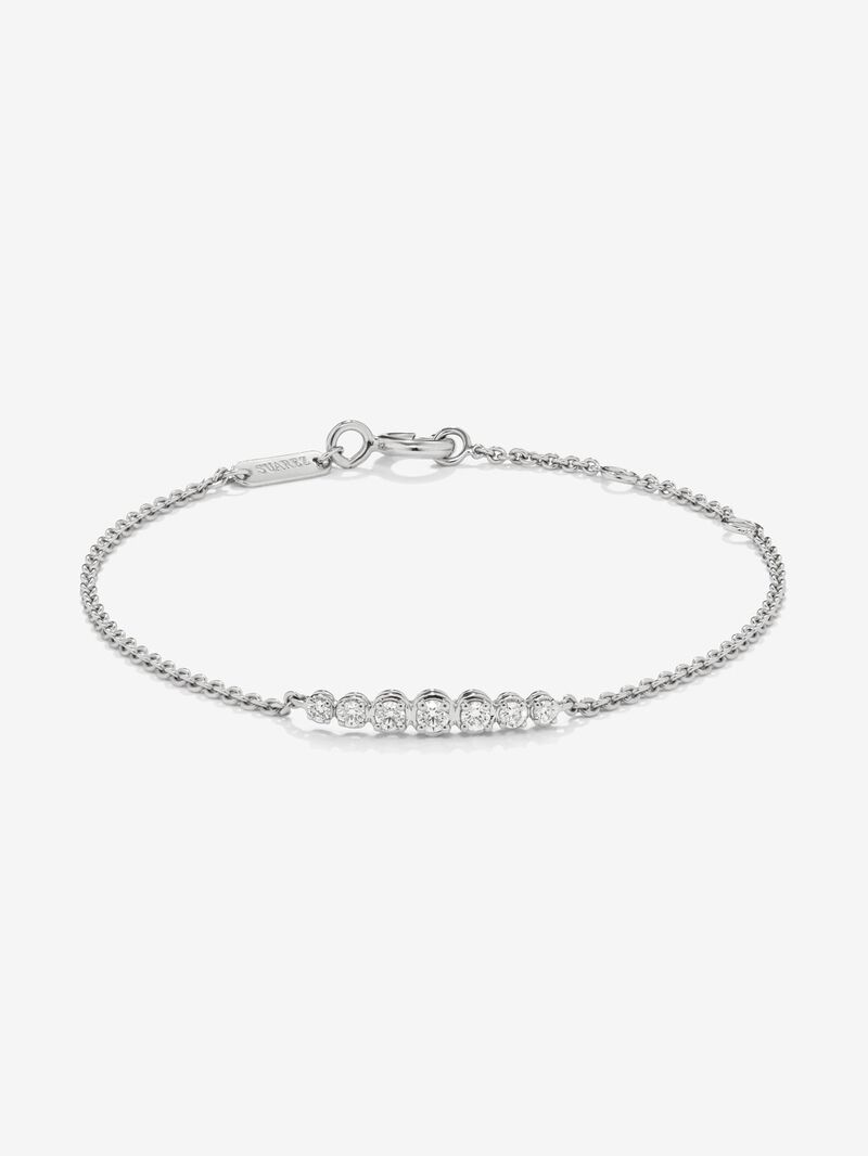 18K White Gold Diamond Chain Bracelet image number 0