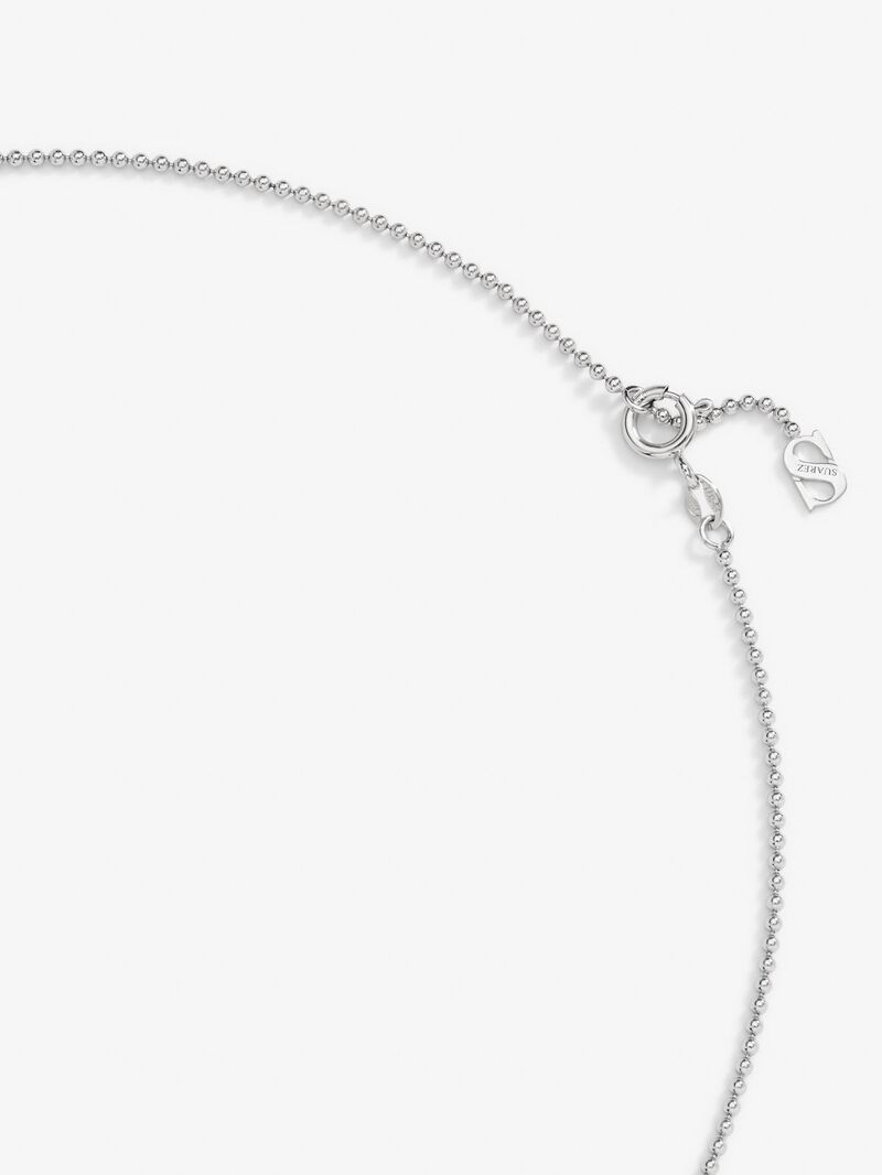 18K White Gold Rivière Necklace with white diamonds in 3.3 cts image number 4