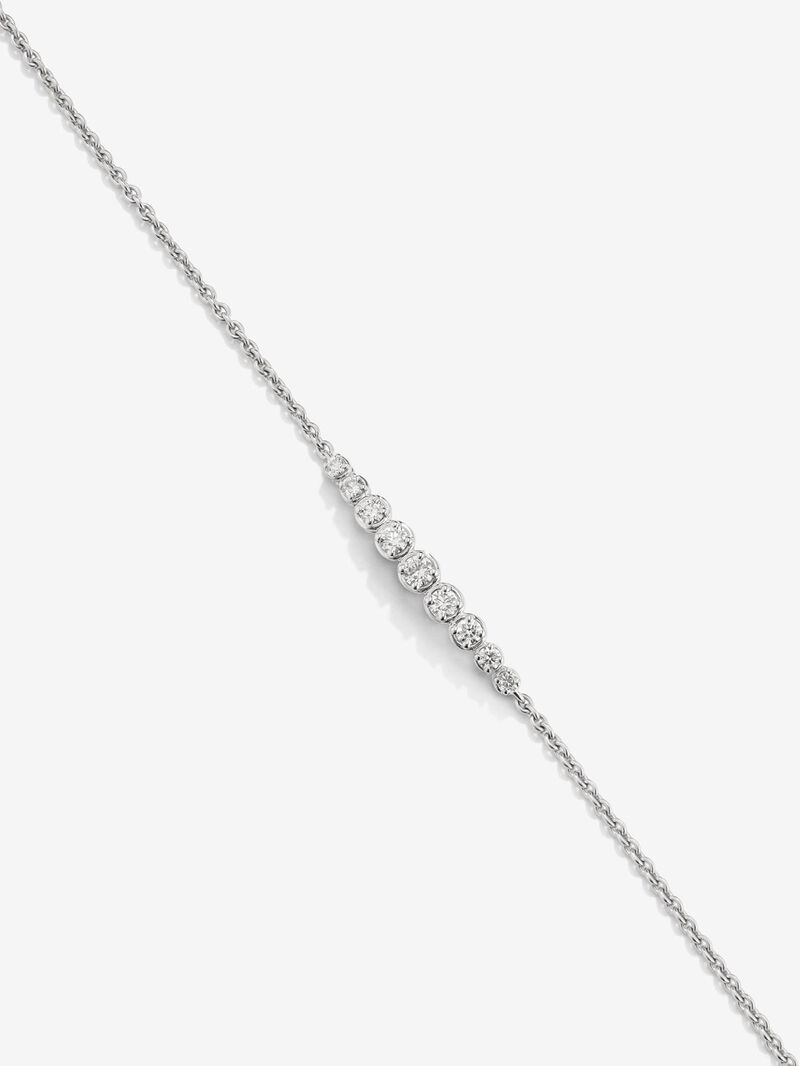 18K white gold bracelet with 9 brilliant-cut diamonds with a total of 0.29 cts image number 2