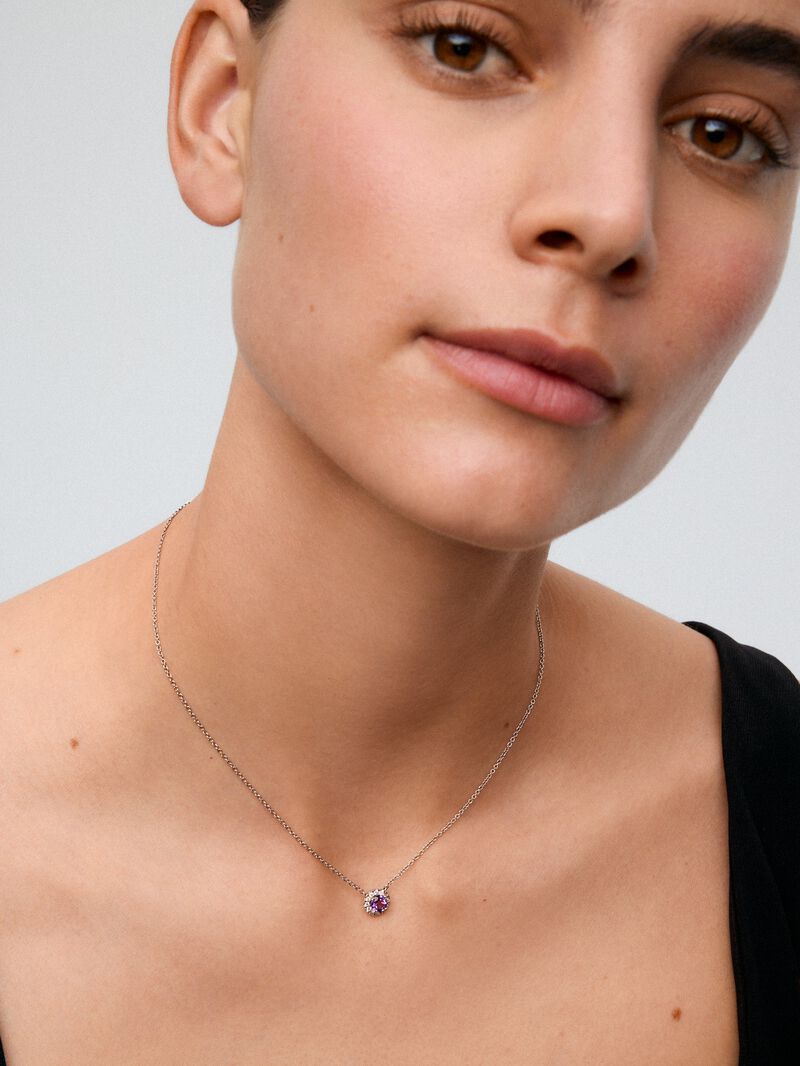 18K white gold pendant with 0.44 cts and 0.14 cts diamonds image number 1