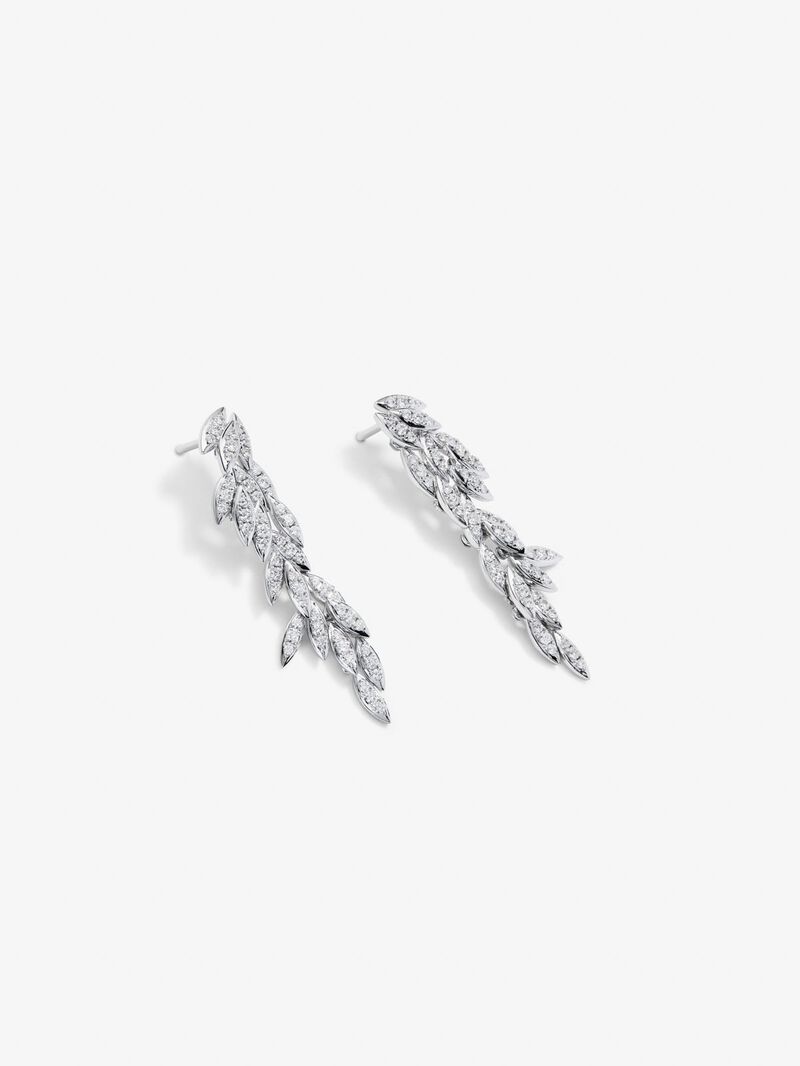 18K white gold earrings with white diamonds of 1.16 cts image number 2