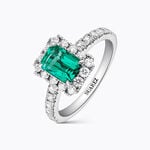 White gold ring with diamonds and 1,18 carats emerald, SO21054-E/A042_V