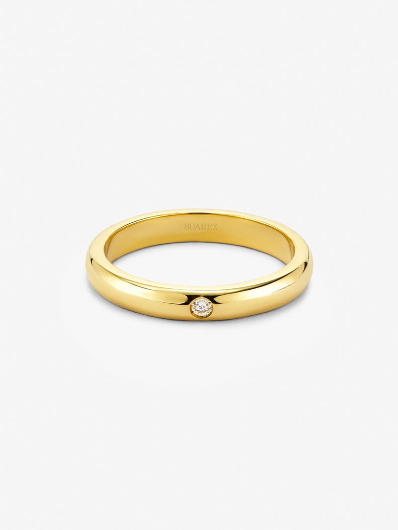 18K yellow gold alliance with 0.03 ct brilliant cut diamond image number 1