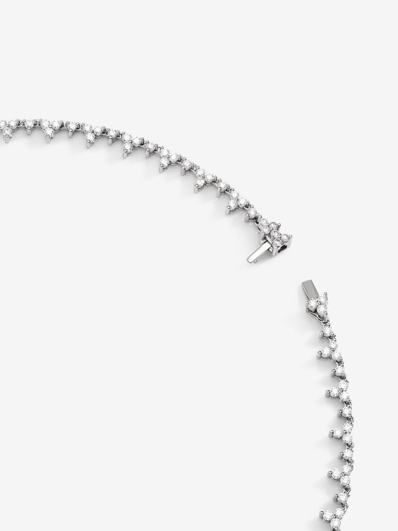 18K White Gold Rivière Collar with Red Rubyes in PESA Size 8.53 cts and White Diamonds in Bright Size 7.63 CTS image number 4