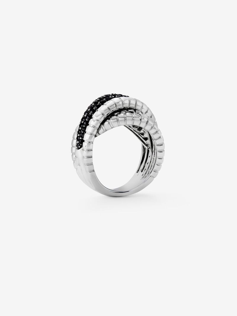 925 silver multi-arm ring with brilliant-cut black spinels image number 4