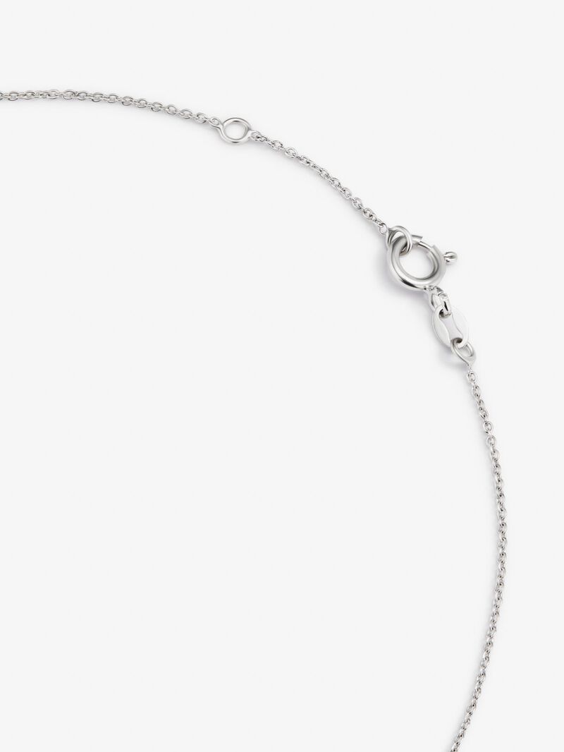 18K white gold pendant with letter P and 9 brilliant-cut diamonds with a total of 0.06 cts image number 3