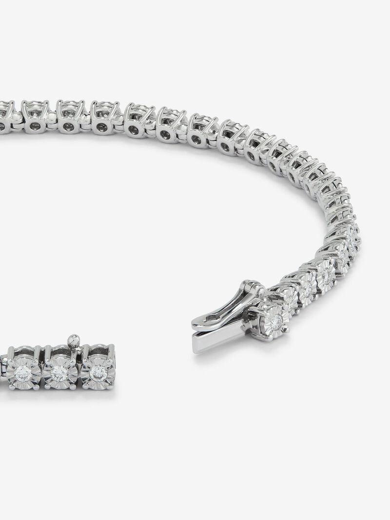 18K White Gold Rivière bracelet with 0.89 cts bright size diamonds image number 4